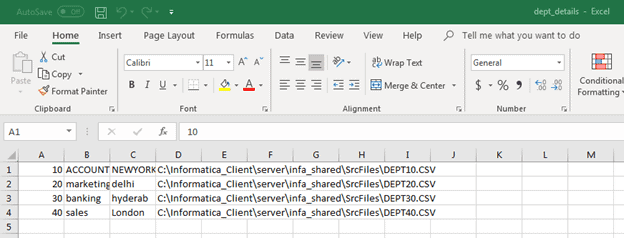 Indirect loading for flat files